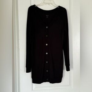 Icebreaker Black Long Cardigan Women’s Sweater, size Large